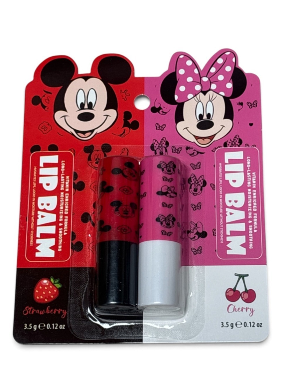 Lip Balm Disney Women's Set One Size Red Pink Mickey and Minnie